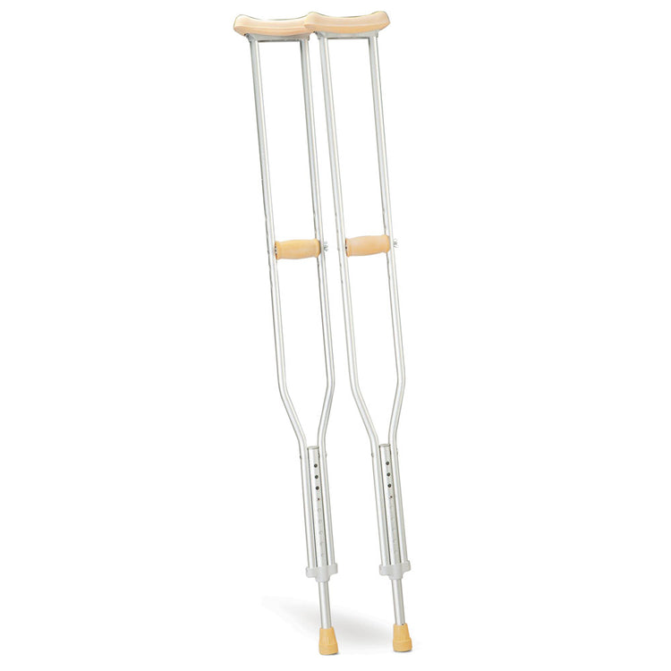 Adjustable underarm crutches with padding