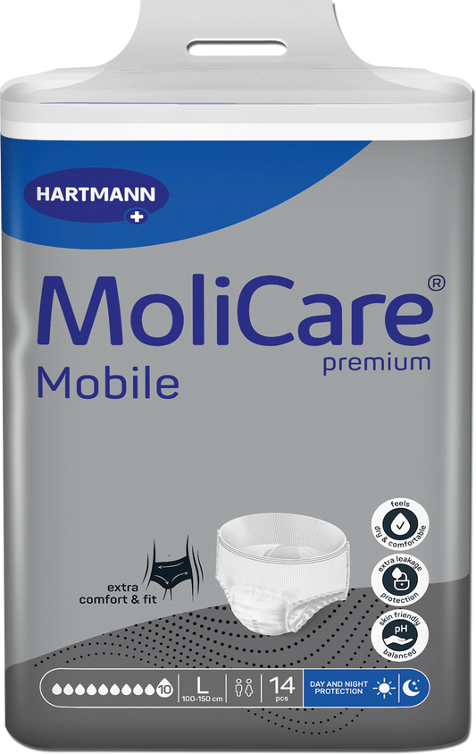 MoliCare Mobile Pull-Up Pants 10 Drop Maximum Protection Large 14 Pack