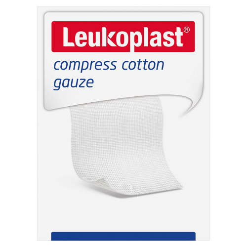 LEUKO Compress Cotton Gauze 5x5cm STERILE 12ply White 5 x 20 Pack