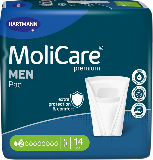MoliCare Premium MEN Pad 2 Drop Light-Moderate Protection 14 Pack
