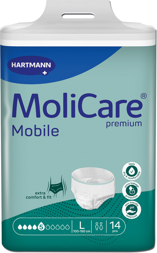 MoliCare Mobile Pull-Up Pants 5 Drop Heavy Protection Large 14 Pack