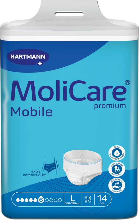 MoliCare Mobile Pull-Up Pants 6 Drop Heavy Protection Large 14 Pack