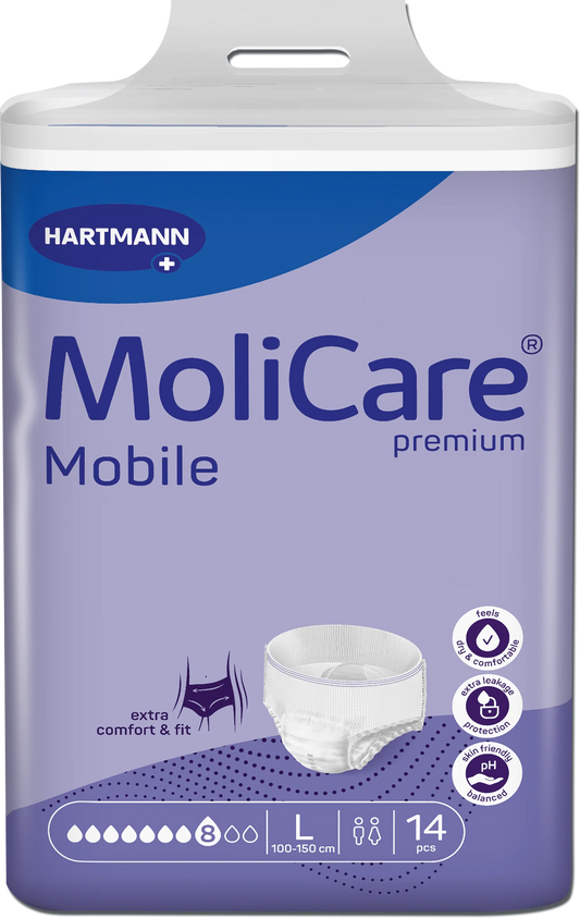 MoliCare Mobile Pull-Up Pants 8 Drop Maximum Protection Large 14 Pack