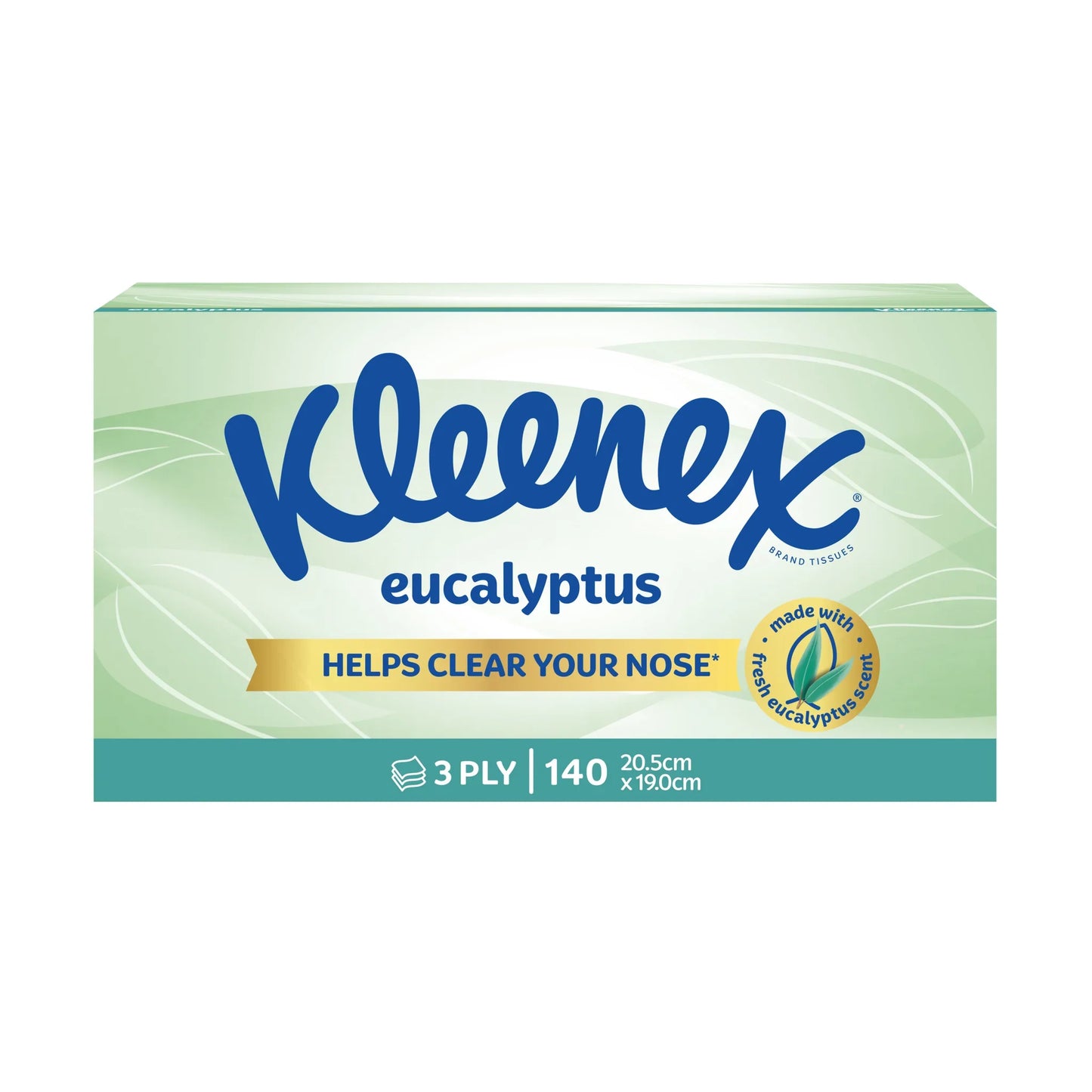 Kleenex Eucalyptus 3-Ply Tissues 140 Pack - Natural nose care value pack