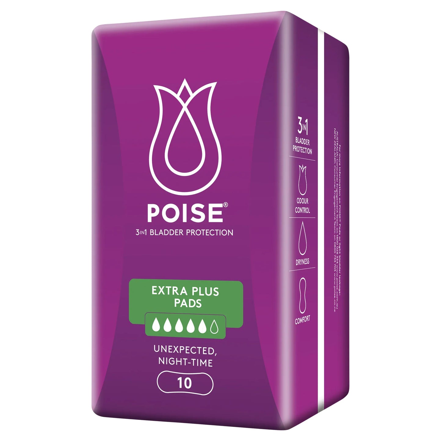 Poise 3-in-1 Bladder Protection Heavy Pads 10 Pack