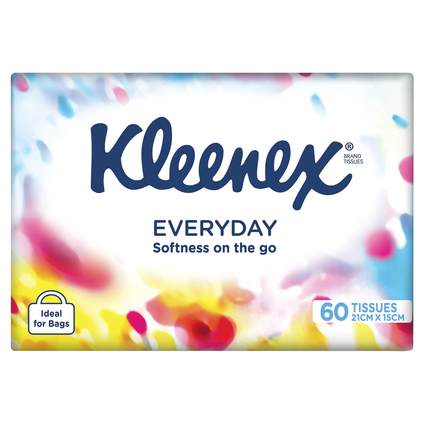 Kleenex Everyday tissues package back view showing product information