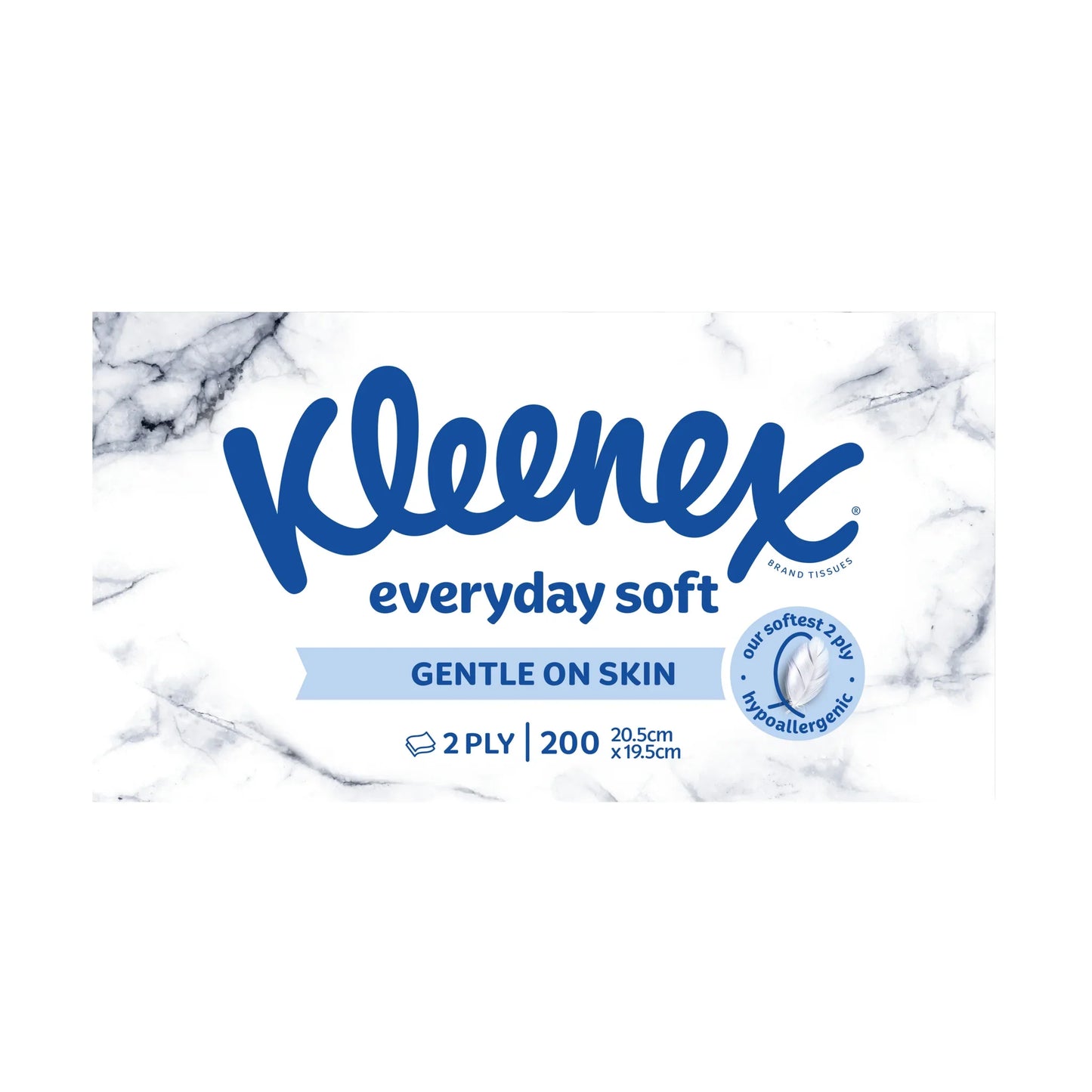 Kleenex Everyday Soft Facial Tissues 200 count side view