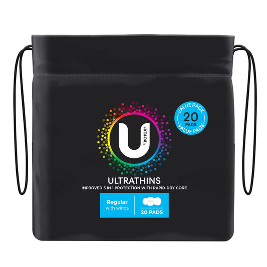 U by Kotex Ultrathin Regular Pads package back