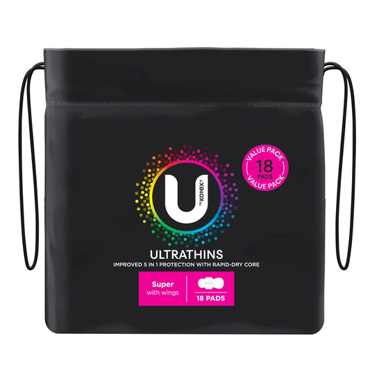 U by Kotex Ultrathin Super Pads package back