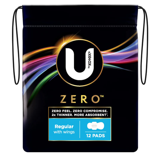 U by Kotex Zero Regular Pads package back view