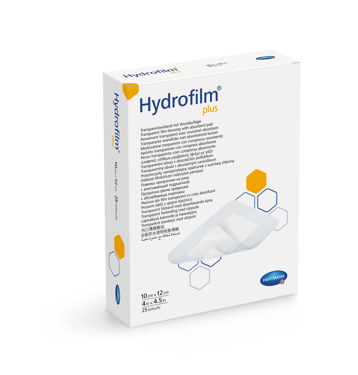 Hartmann Hydrofilm Plus transparent film dressing 10x12cm waterproof box