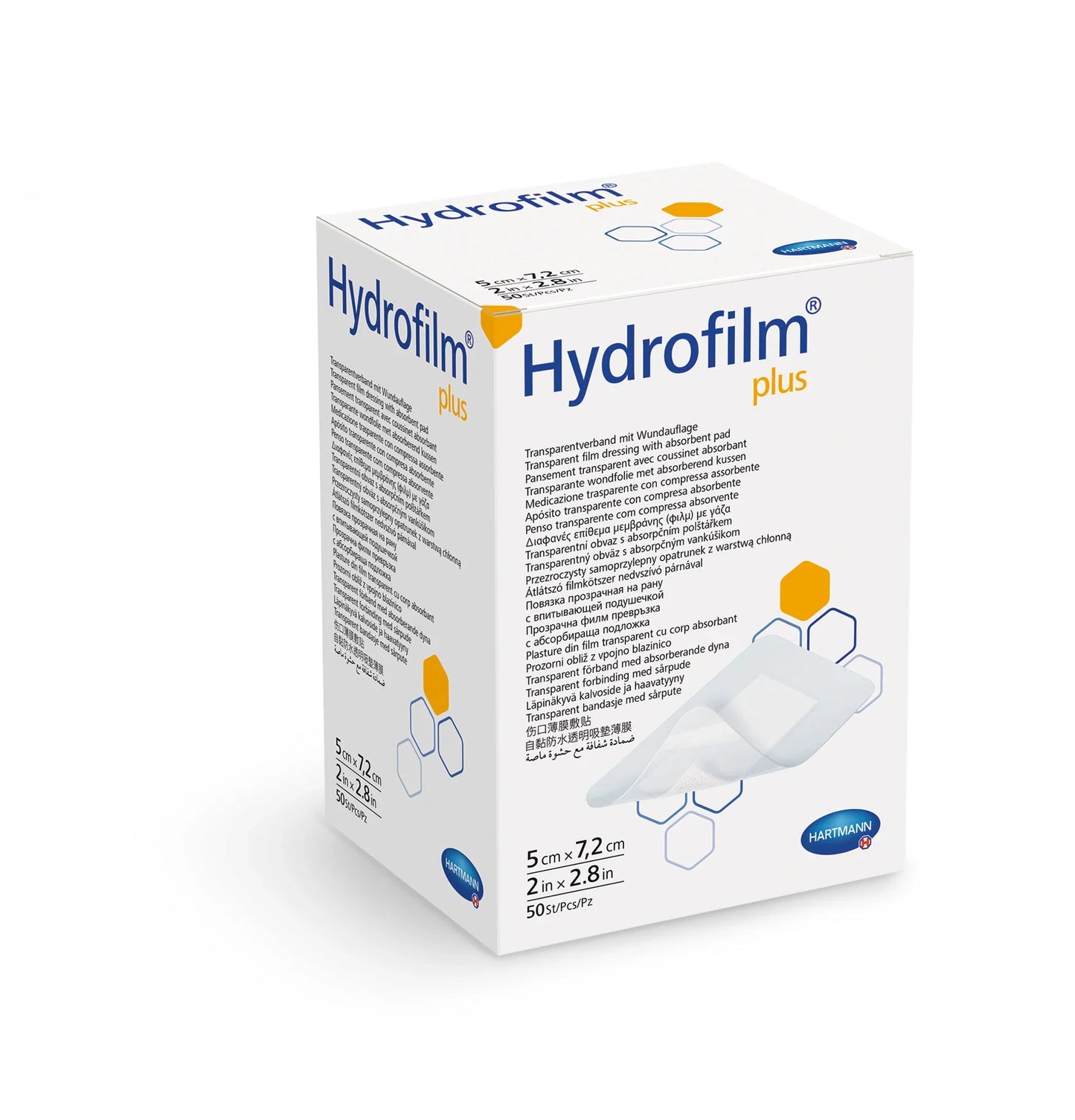 Hartmann Hydrofilm Plus transparent film dressing 5x7.2cm small wound protection
