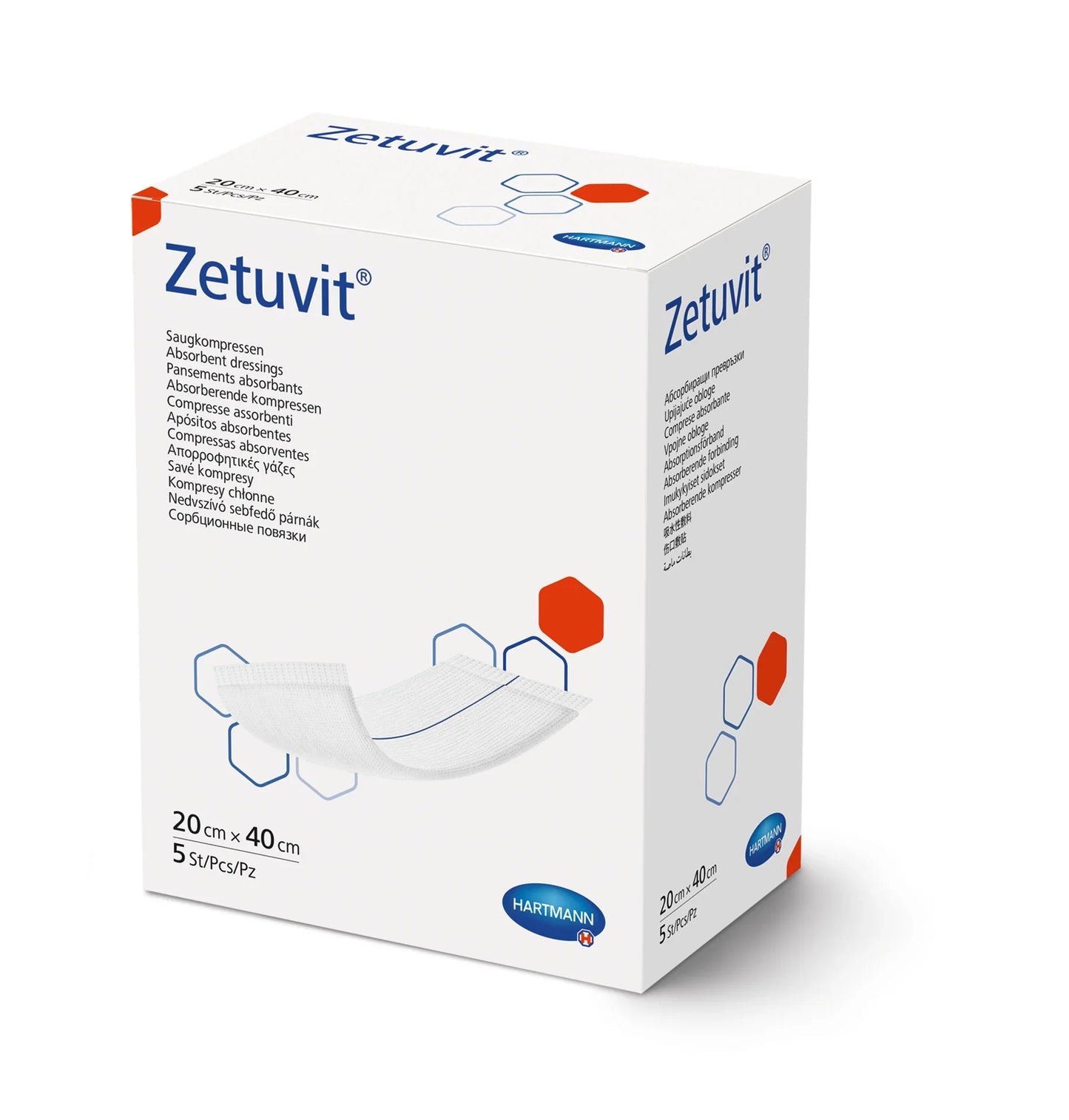 Zetuvit Sterile Absorbent Dressing 20x40cm for direct wound contact in sterile procedures