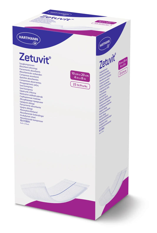 Zetuvit Sterile Absorbent Dressing 10x20cm for surgical incisions and linear wounds