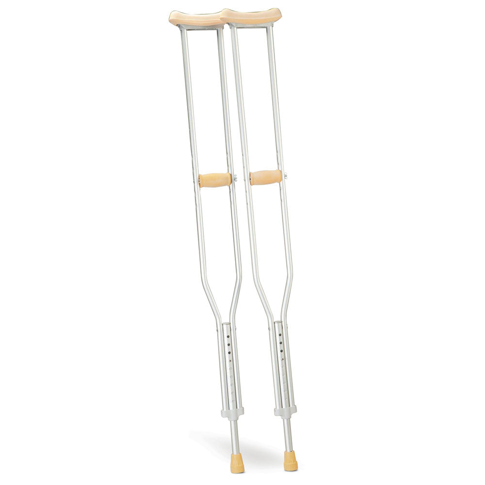 Adjustable underarm crutches with padding