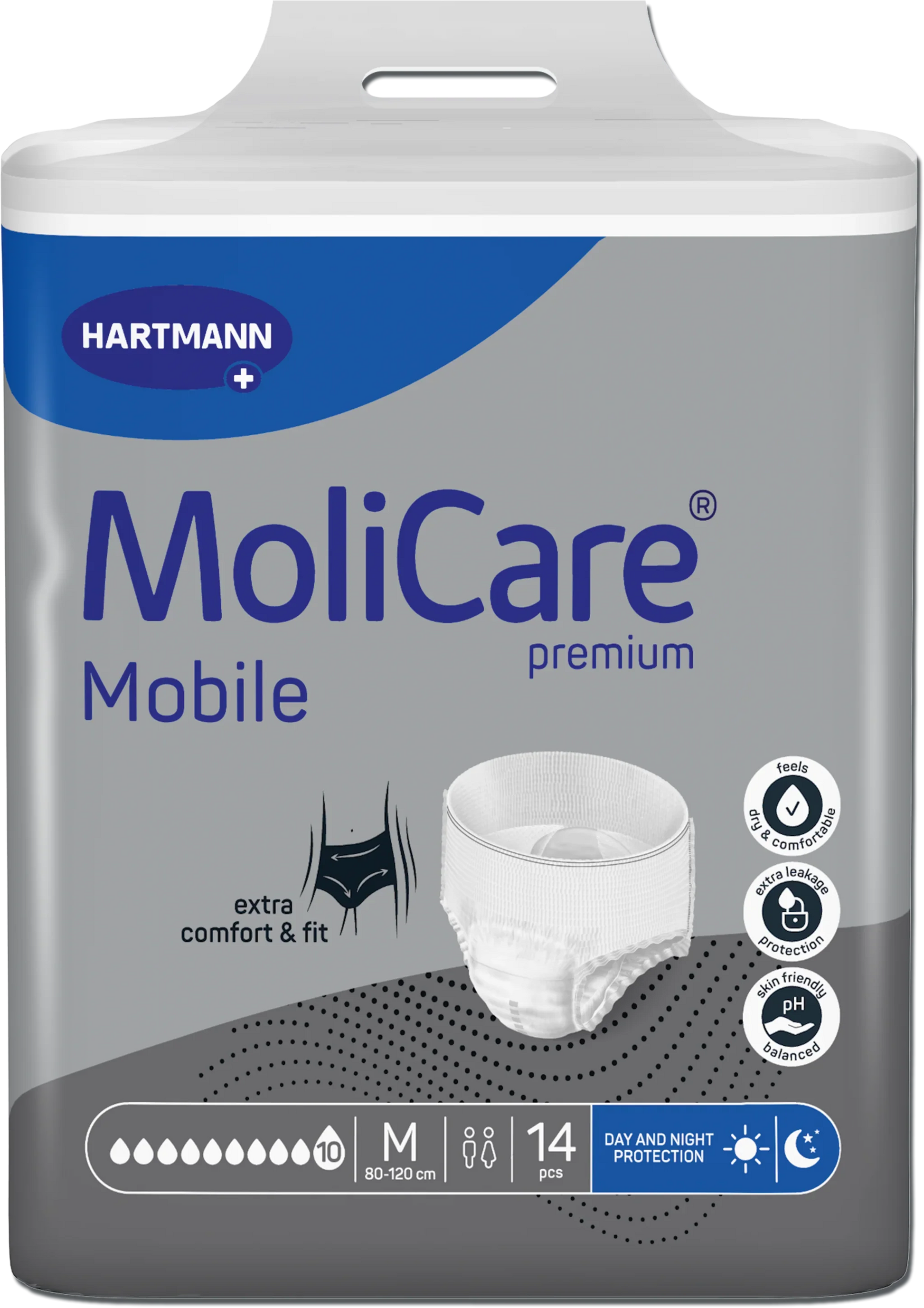 MoliCare Mobile Pull-Up Pants 10 Drop Maximum Protection Medium 14 Pack