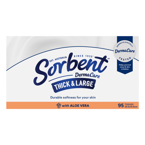 Sorbent Facial Tissue Dermacare With Aloe Vera 95 Pack