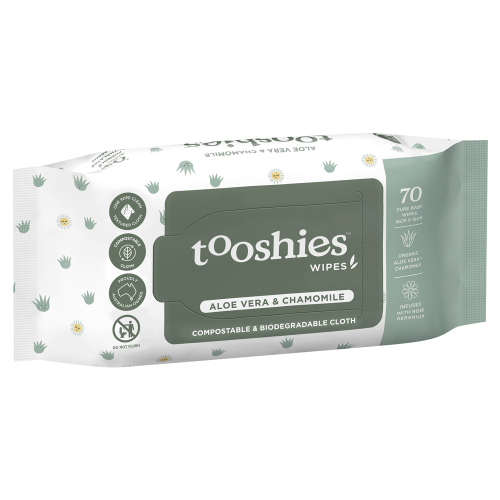Tooshies Eco Aloe Vera & Chamomile Baby Wipes 70 Pack
