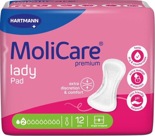 MoliCare Premium Lady Pad 2 Drop Light-Moderate Protection 12 Pack