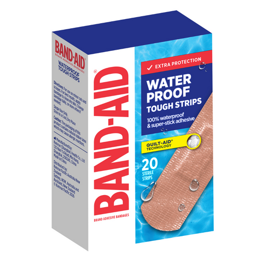 BAND-AID Waterproof Tough-Strips Bandages 20 Strips