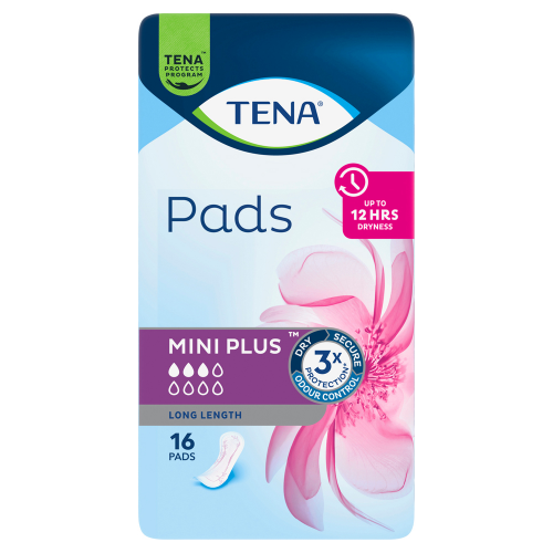 Tena Pads Mini Plus Long Length 3 DROP CARTON OF 6