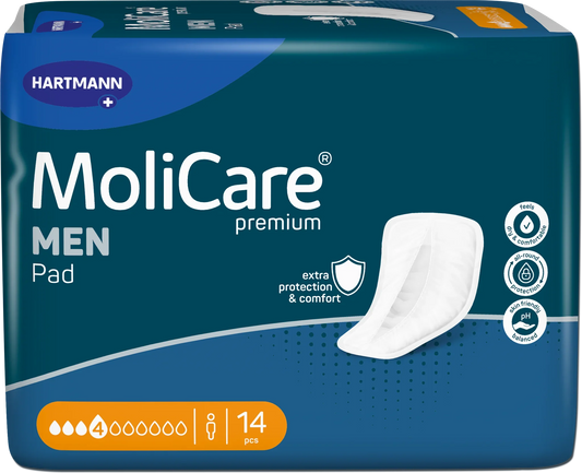 MoliCare Premium MEN Pad 4 Drop Moderate-Heavy Protection 14 Pack