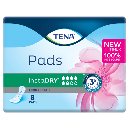 Tena InstaDry Long Length Pads 5.5 drop