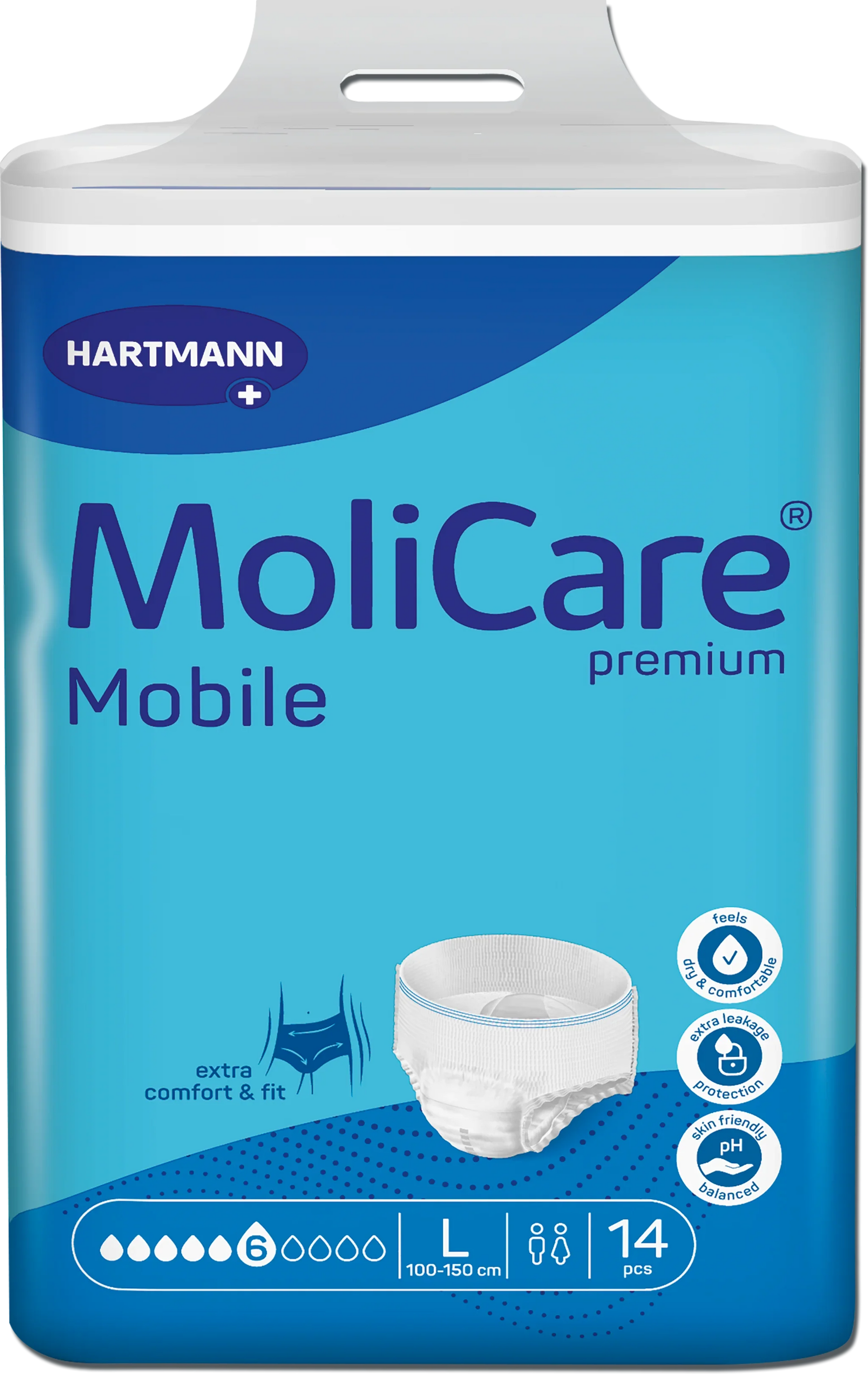 MoliCare Mobile Pull-Up Pants 6 Drop Heavy Protection Large 14 Pack