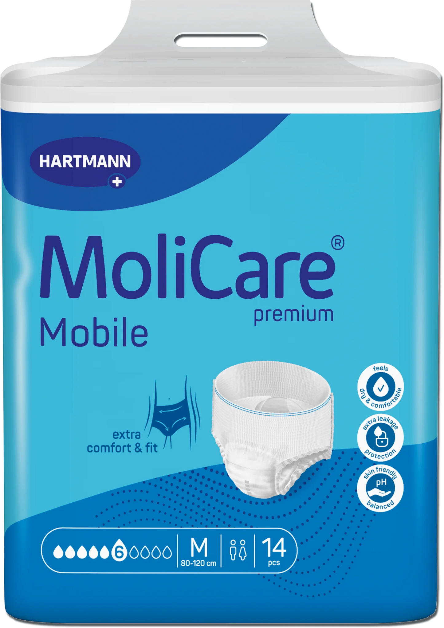MoliCare Mobile Pull-Up Pants 6 Drop Heavy Protection Medium 14 Pack