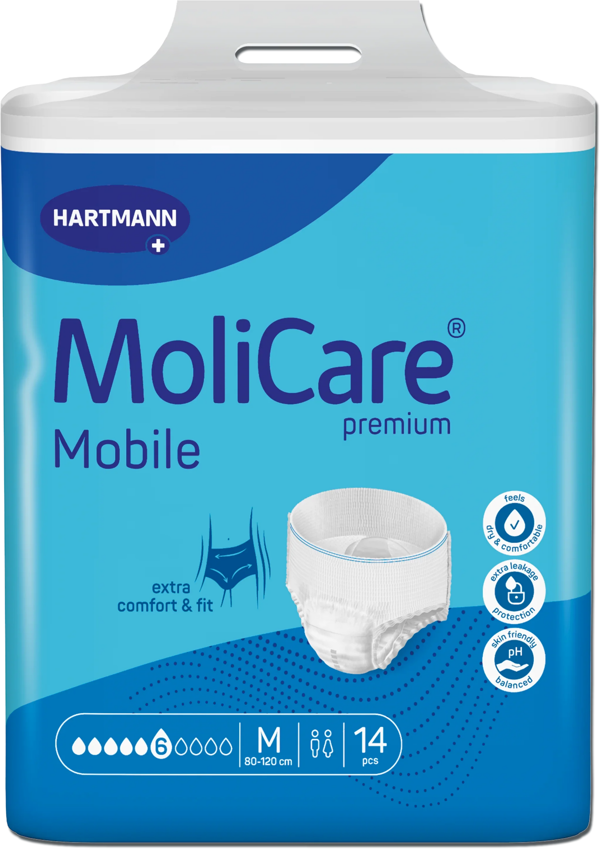 MoliCare Mobile Pull-Up Pants 6 Drop Heavy Protection Medium 14 Pack