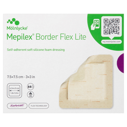 MOLNLYCKE Mepilex Border Flex Lite 7.5cm x 7.5cm Dressings 5 Pack