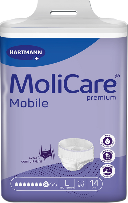 MoliCare Mobile Pull-Up Pants 8 Drop Maximum Protection Large 14 Pack