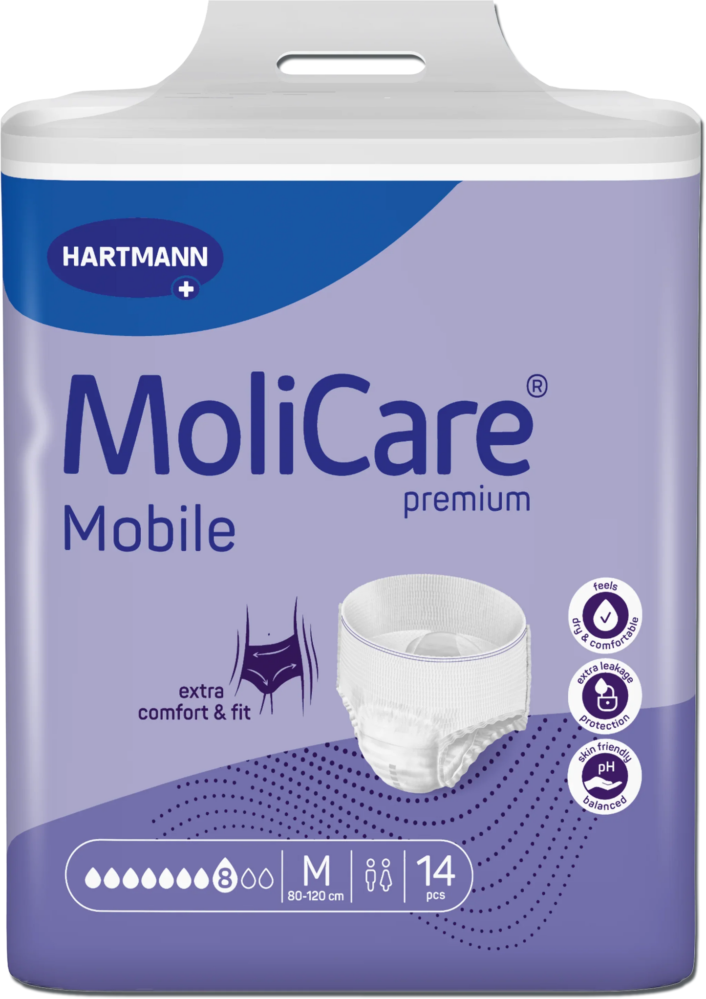 MoliCare Mobile Pull-Up Pants 8 Drop Maximum Protection Medium 14 Pack