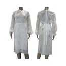 Isolation Gown with Tie, Dust Coat, Long Sleeve, Level 1 40GSM, Water Resistant, Non woven, 100/Carton