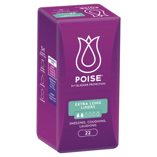 POISE Extra Long Liners 22 Pack - Light bladder protection