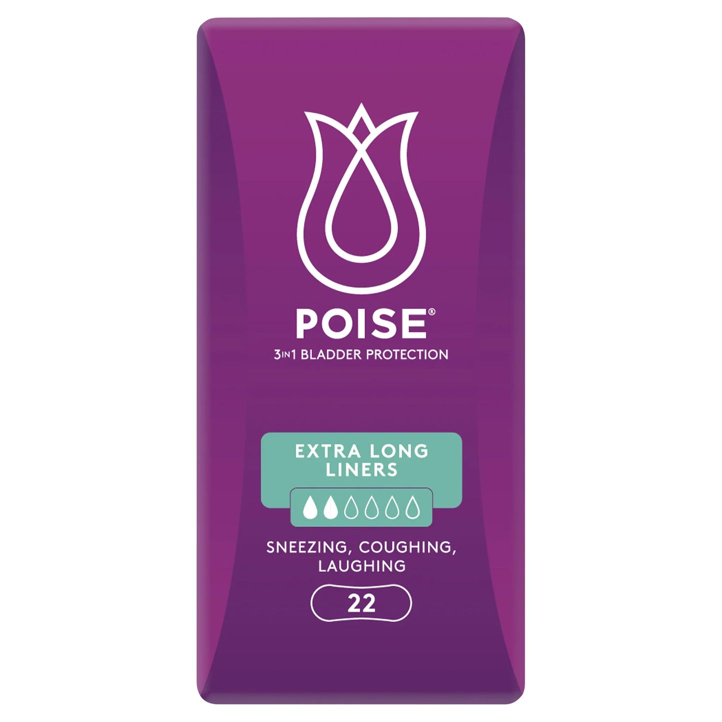 POISE Extra Long Liners 22 Pack - Usage information