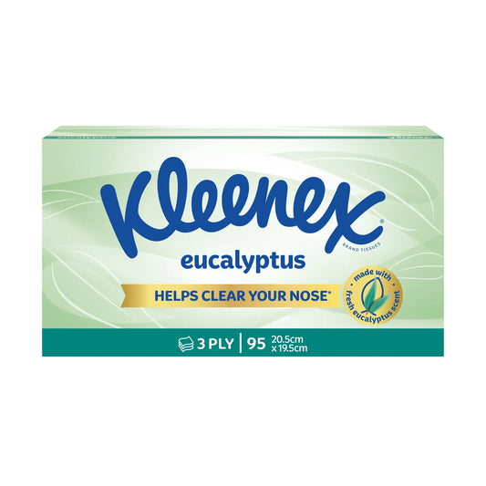 Kleenex Eucalyptus 3-Ply Tissues 95 Pack - Natural nose care