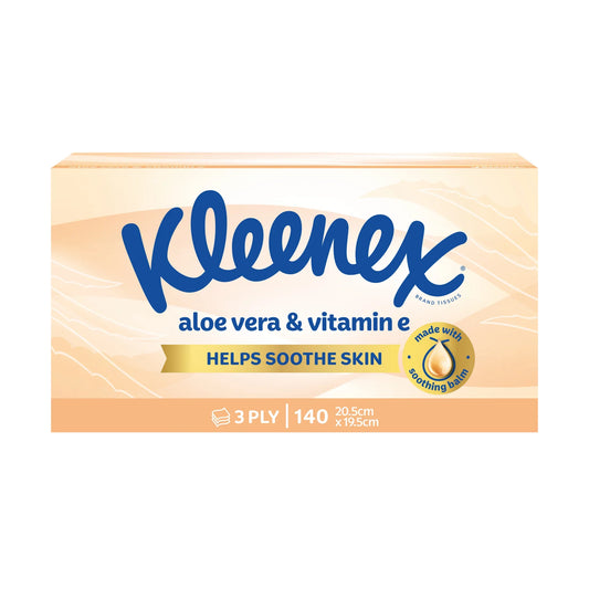 Kleenex Aloe Vera & Vitamin E 3-Ply Tissues 140 Pack - Skin soothing care