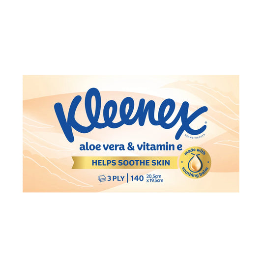 Kleenex Aloe Vera & Vitamin E 3-Ply Tissues 140 Pack - Ingredients and benefits
