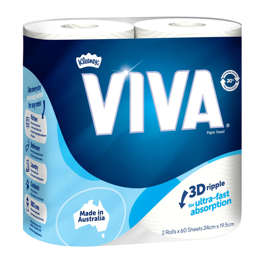 Kleenex Viva Paper Towel 2 Rolls 60 Sheets