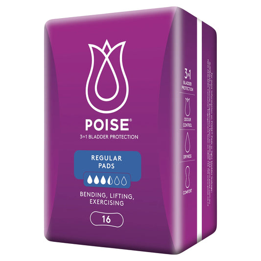 Poise 3-in-1 Bladder Protection Long Pads 16 Pack