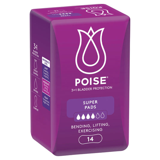 Poise 3-in-1 Bladder Protection Regular Pads 14 Pack