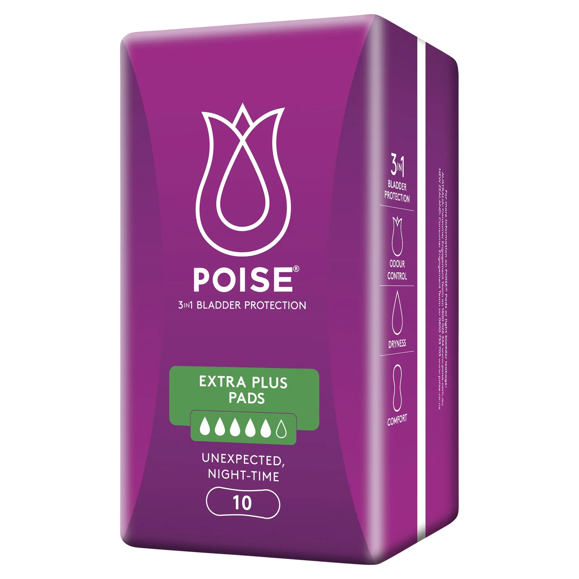 Poise 3-in-1 Bladder Protection Heavy Pads 10 Pack