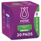 Poise Extra Plus Pads 20 pack purple and green package front view