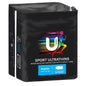 U by Kotex Sport Ultrathins regular 12 pads black package with running figure design