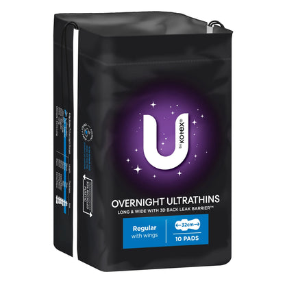 U by Kotex Overnight Ultrathins - Long with Wings - 35cm 8 Pack