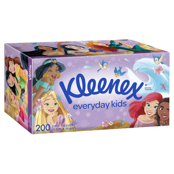 Kleenex Everyday Kids Facial Tissues - Disney Princess Edition - 200 Tissues