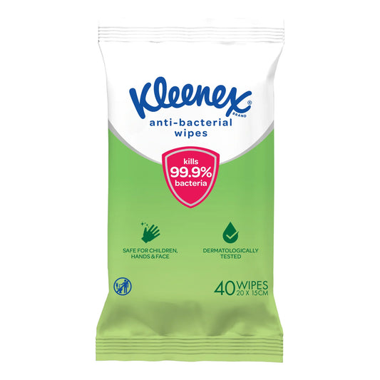 Kleenex Anti-Bacterial Wet Wipes 40 pack back view