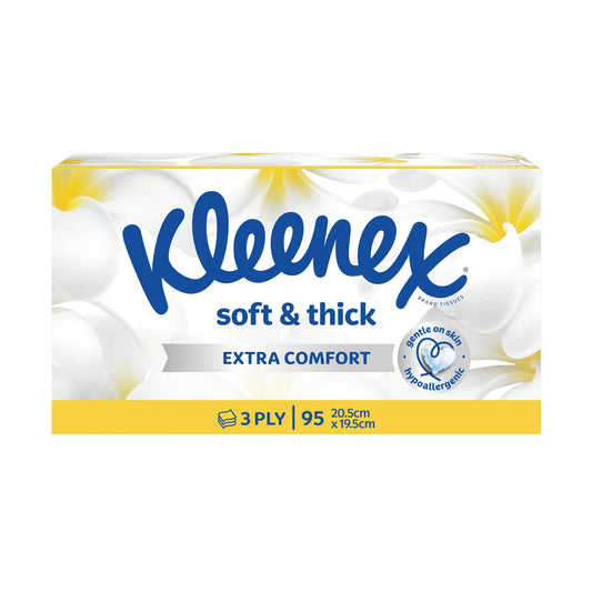 Kleenex Soft & Thick Extra Comfort 3-ply Tissues 95 count front view