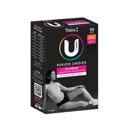 U by Kotex Thinx Period Underwear Heavy Absorbency Size 10 front view